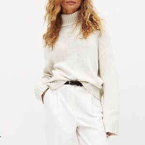 NA-KD Turtle Neck Knitted Sweater White